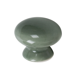 bouton champignon porcelain vert olive poignee meuble ceramique artisanat 423m15