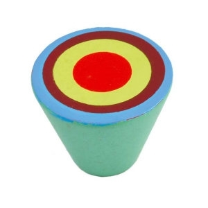 knob blue maroon green orange circules wooden hand painted furniture handle 432rtlb