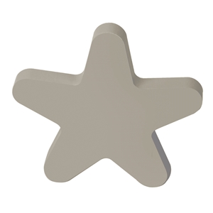 pomos tirador estrella mueble bebe madera lacada gris 95mm
