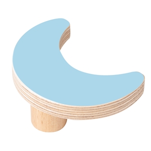 pomo mueble bebe luna 66mm madera abedul pintura azul bouton lune 66mm bois de bouleau laque bleu pour meuble de bebe