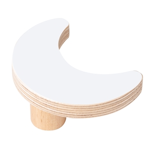 pomo mueble bebe luna 66mm madera abedul pintura blanco bouton lune 66mm bois de bouleau laque blanc pour meuble de bebe