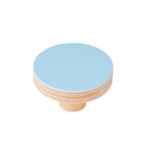 pomo mueble bebe circulo 50mm madera abedul pintura azul bouton rond 50mm bois de bouleau abedul bleu pour meuble de bebe