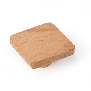 bouton carré 50x50mm bois de hêtre naturel
