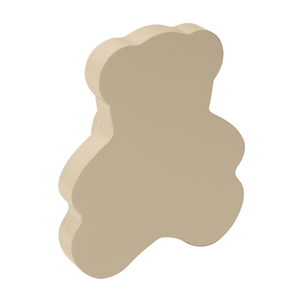 bouton poignee petit ours meuble beige arene bois laque 90mm
