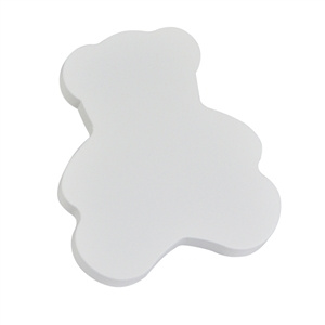 poignee bouton ours blanc en bois laque meuble bebe 446bl