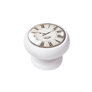 bouton meuble vintage bois blanc horloge blanc 450bl02