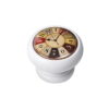 vintage cabinet knob white wood coloured clock 450bl03