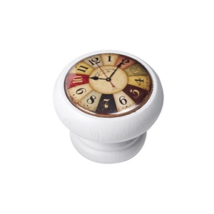 pomo mueble vintage madera laca blanca reloj colores 450bl03