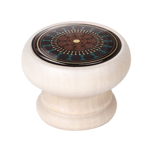 bouton meuble vintage bois blanc decape arabesque 1 450db07