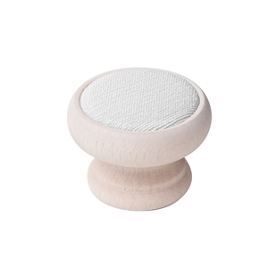 pomo mueble 37mm madera decape con tela antimanchas blanca bouton 37mm bois blanc decape avec tissu blanc