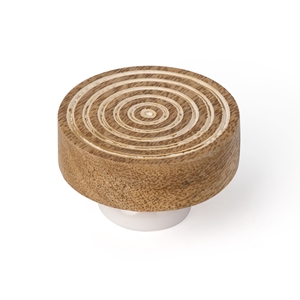 pomo mueble 40mm madera mango con blanco desgastado