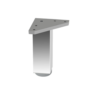 pied carre aluminium brillant pieds meuble n297