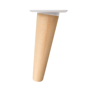 conical inclined beech wood leg varnished white plate nordic furniture ap1616