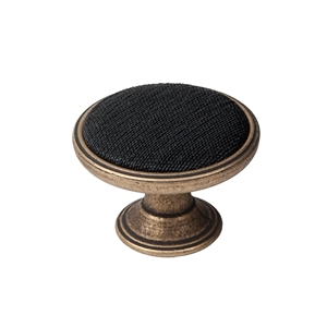 bouton metal pour meuble 37mm vieux laiton avec tissu noir bouton metal pour meuble 37mm vieux laiton avec tissu noir