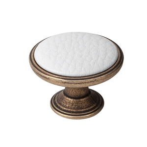 bouton metal pour meuble 37mm vieux laiton avec peau synthetique blanc bouton metal pour meuble 37mm vieux laiton avec peau synthetique blanc