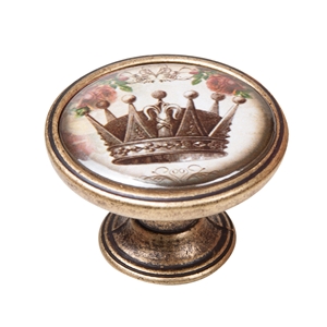 bouton meuble vintage vieux laiton couronne 1 550br54