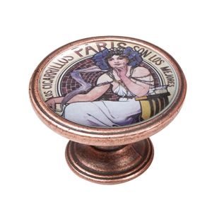 bouton meuble vintage vieux cuivre paris 550cb01