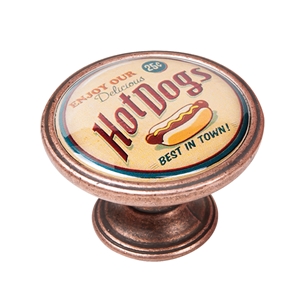 bouton meuble vintage vieux cuivre hot dogs 550cb10