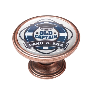 bouton meuble vintage vieux cuivre old captain 550cb16