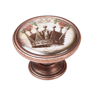 bouton meuble vintage vieux cuivre couronne 1 550cb54