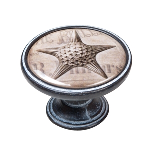bouton meuble vintage oxyde decape etoile de mer 550nf57