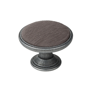 bouton metal pour meuble 37mm argent vieilli avec tissu vison bouton metal pour meuble 37mm argent vieilli avec tissu vison