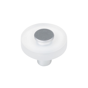 poignee bouton rond transparent chrome mat meuble enfants 622hi