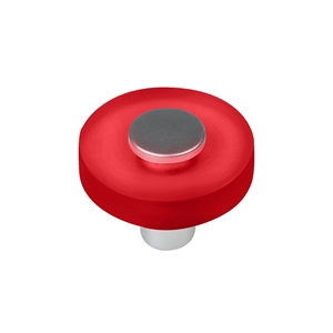 poignee bouton rond rouge chrome mat meuble enfants 622rj
