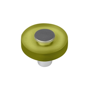 poignee bouton rond vert chrome mat meuble enfants 622ve