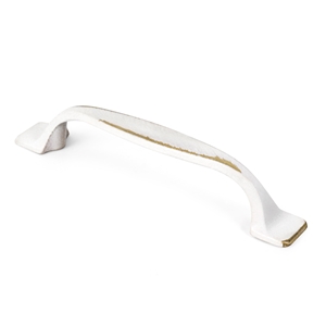 handle 96mm brass decapé white