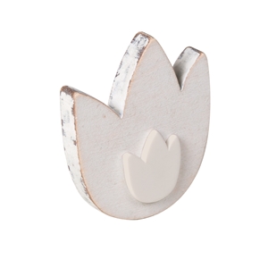 poignee bouton tulipe bois blanc shabby chic tiroir meuble bebe ap1049