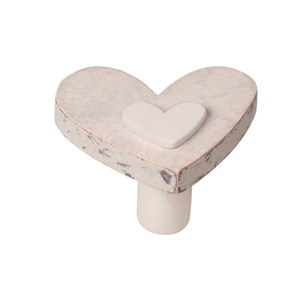 poignee bouton coeur bois sable shabby chic tiroir meuble bebe ap1052