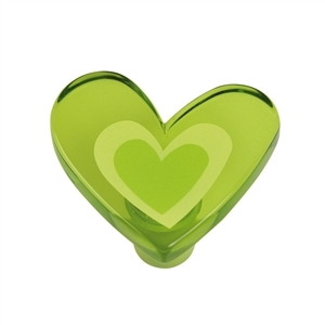 pomos tiradores corazon metacrilato verde puerta mueble infantiles 666vex