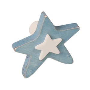 poignee bouton etoile bois bleu shabby chic tiroir meuble bebe ap1058