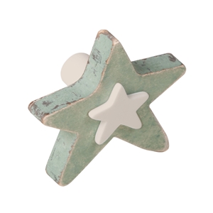 poignee bouton etoile bois vert shabby chic tiroir meuble bebe ap1061