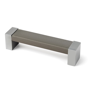 poignee 96mm peau synthetique vison avec chrome mat poignee 96mm peau synthetique vison avec chrome mat