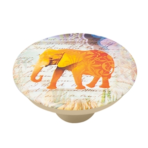 pomo abs con serigrafia elefante amarillo para mueble infantil ap1125