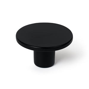 bouton en plastique 40mm abs peint en noir mat