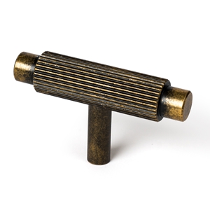 bouton molete en aluminium t 60mm bronze antique
