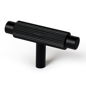 bouton molete en aluminium t 60mm noir mat