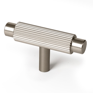 bouton molete en aluminium t 60mm acier inoxydable mat