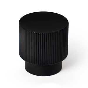 bouton molete en aluminium 25mm noir mat