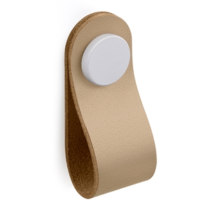 bouton en cuir naturel sable bouton en metal blanc