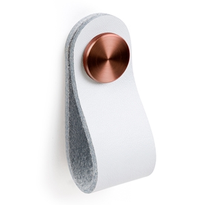 knob of natural leather white button metal copper button