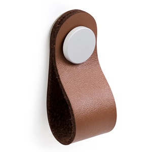 bouton en cuir naturel cuir marron bouton en metal blanc
