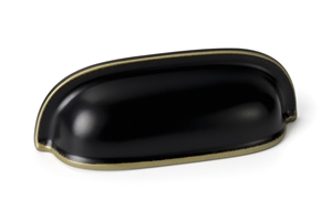 tirador concha 64mm pintura negra cantos laton