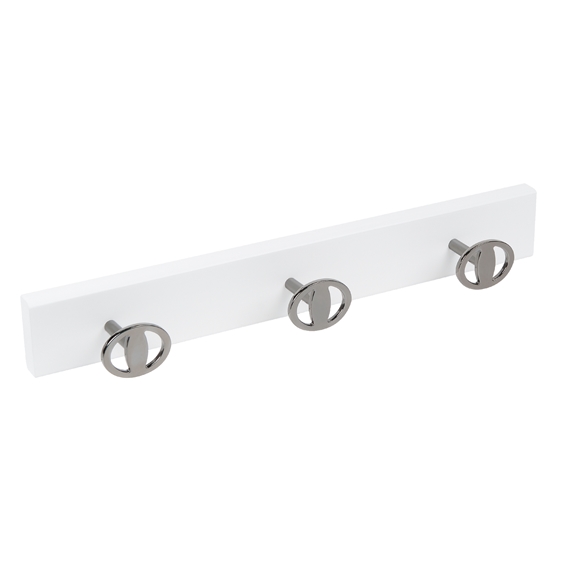 porte manteaux mural laque blanc boutons niquel noir ap1174
