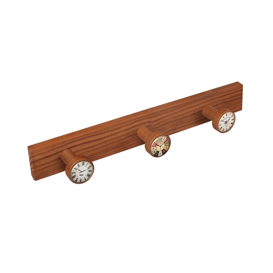 percha pared pomos madera tinte cerezo viejo reloje vintage retro ap1215