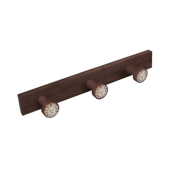 percha pared pomos madera tinte nogal viejo relojes vintage retro ap1225
