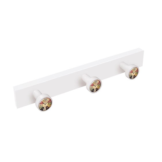 percha pared pomos madera lacada blanca pomos reloj c vintage retro ap1226